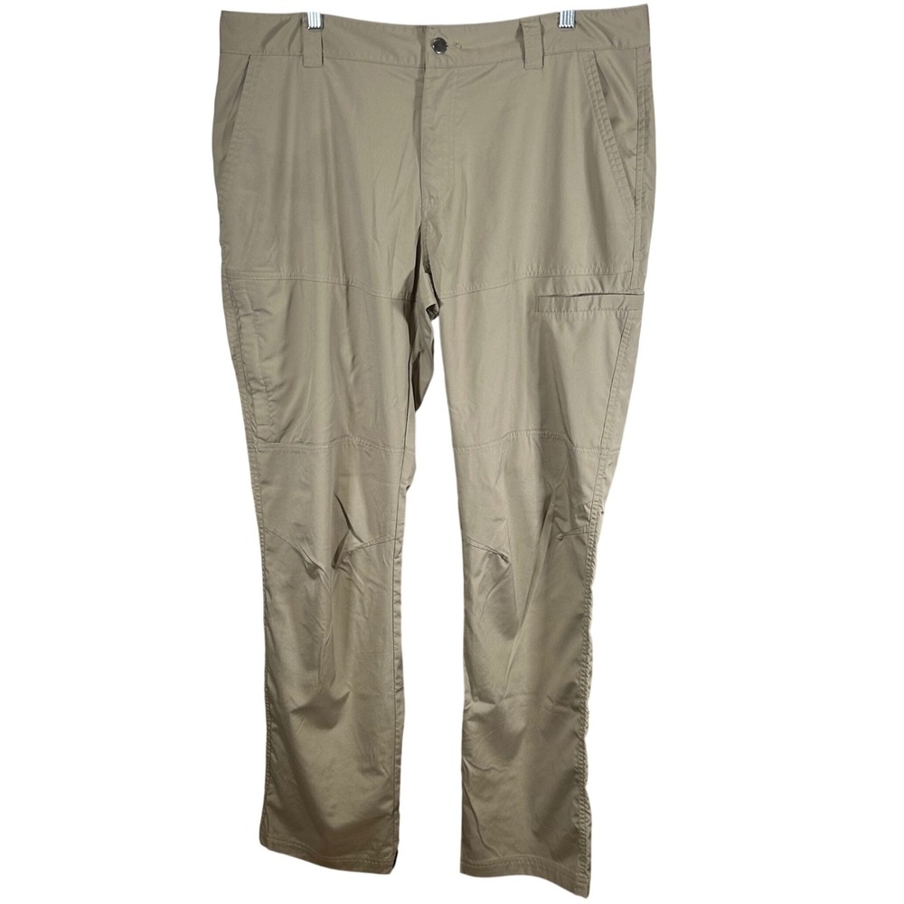 Columbia Omni-Shade Men 38x34 Tan Khaki Regular Fit Hiking Pants Lightweight
